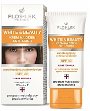 Düfte, Parfümerie und Kosmetik Aufhellende Anti-Aging Gesichtscreme gegen Pigmentflecken SPF 30 - Floslek White & Beauty Anti-Aging Day Cream SPF 30