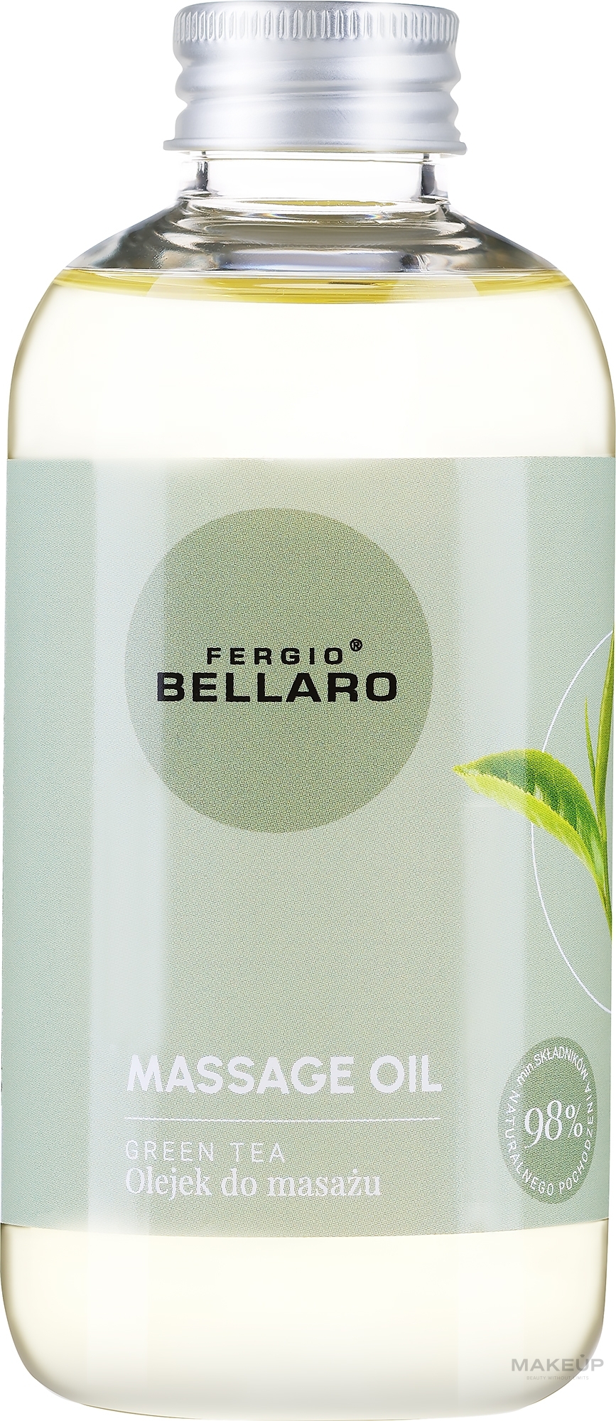 Feuchtigkeitsspendendes Massageöl mit Arganöl und Vitamin E - Fergio Bellaro Massage Oil Green Tea — Bild 200 ml