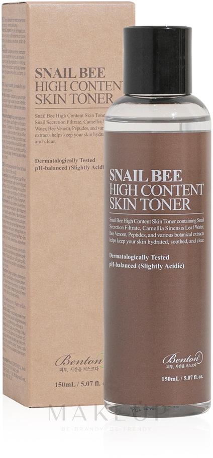 Gesichtstonikum mit Schneckenschleim und Bienengift - Benton Snail Bee High Content Skin — Bild 150 ml