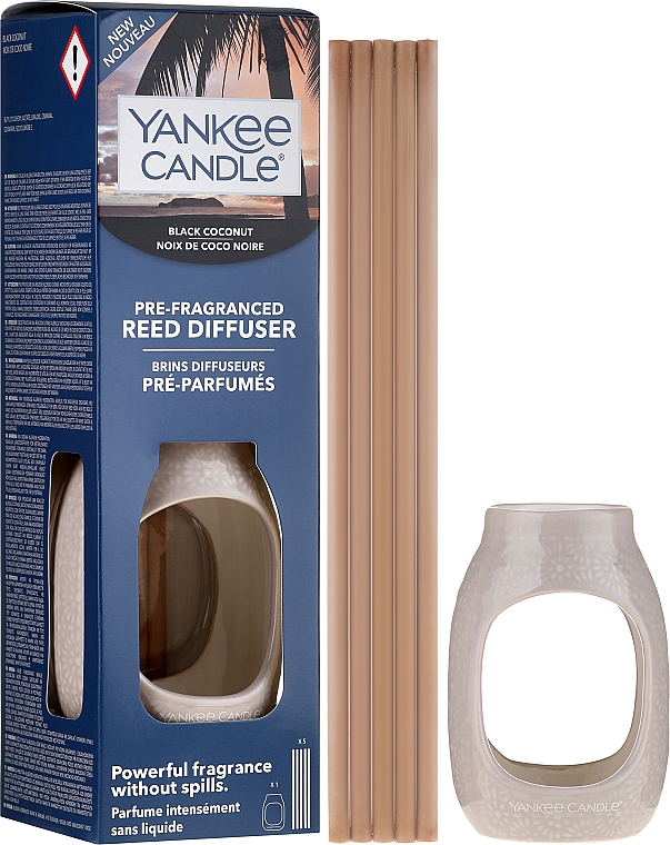 Lufterfrischer Black Coconut - Yankee Candle Black Coconut Pre-Fragranced Reed Diffuser — Bild N1