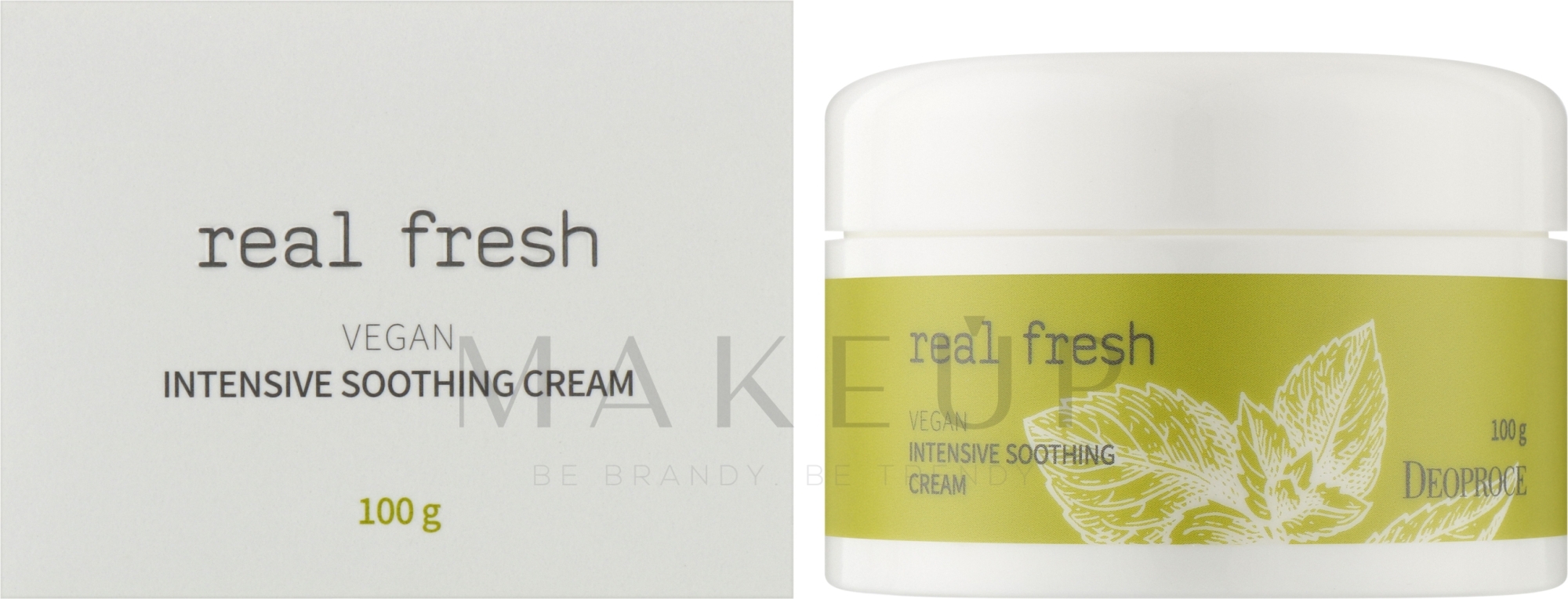 Intensiv beruhigende Gesichtscreme - Deoproce Real Fresh Vegan Intensive Soothing Cream — Bild 100 g