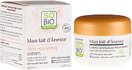 Düfte, Parfümerie und Kosmetik Schonende Gesichtspflege für optimale Ernährung und Schutz - So'Bio Etic Mon Lait d'Anesse Rich Nourishing Cream