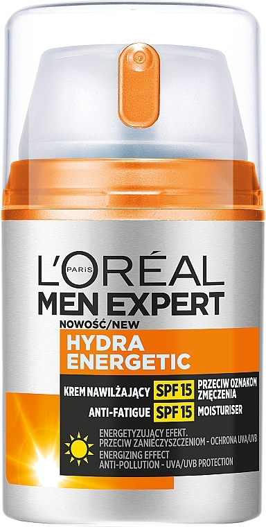 Feuchtigkeitsspendende Gesichtscreme gegen Müdigkeit - L'Oreal Paris Men Expert Hydra Energetic Anti-Fatigue SPF15 Moisturiser — Bild N1