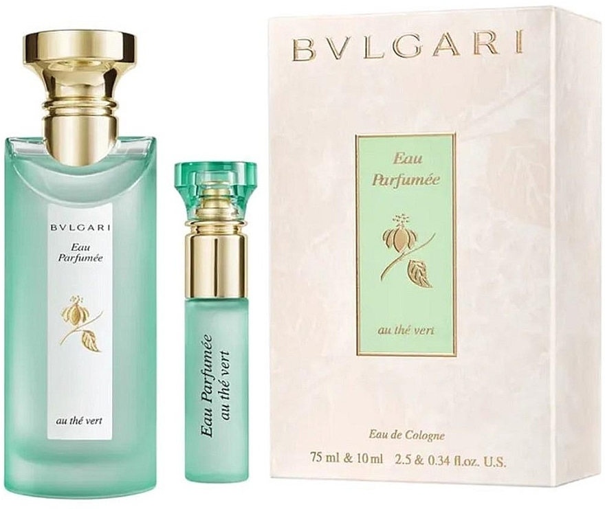 Bvlgari Eau Parfumee au The Vert - Duftset (Eau de Cologne 75 ml + Eau de Cologne Mini 10ml) — Bild N1