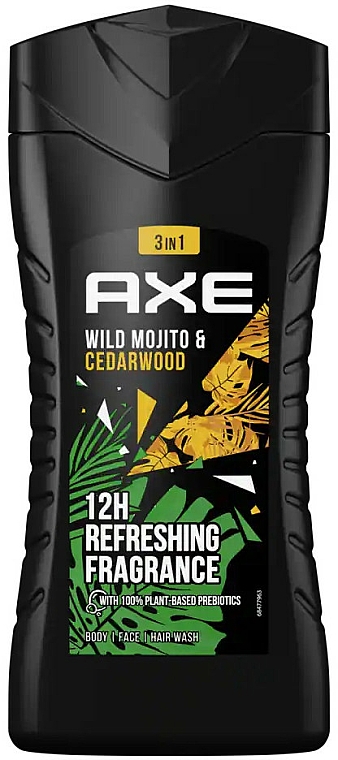 Shampoo-Duschgel mit Mojito und Zedernholz - Axe Wild Green Mojito & Cedarwood Body, Face, Hair Wash — Bild N1