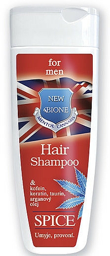Haarshampoo für Männer mit Koffein, Keratin, Taurin, Arganöl und Gewürzduft - Bione Cosmetics Bio For Men Spice Shampoo — Bild N1