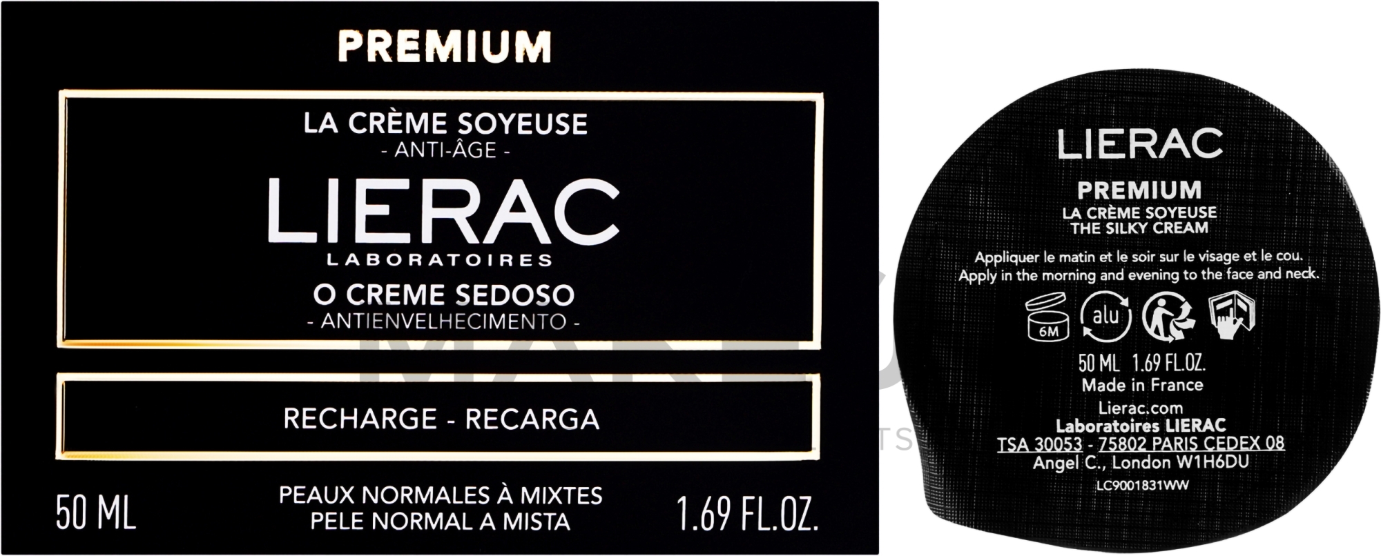 Anti-Aging-Gesichtscreme - Lierac Premium The Silky Cream (Refill)  — Bild 50 ml