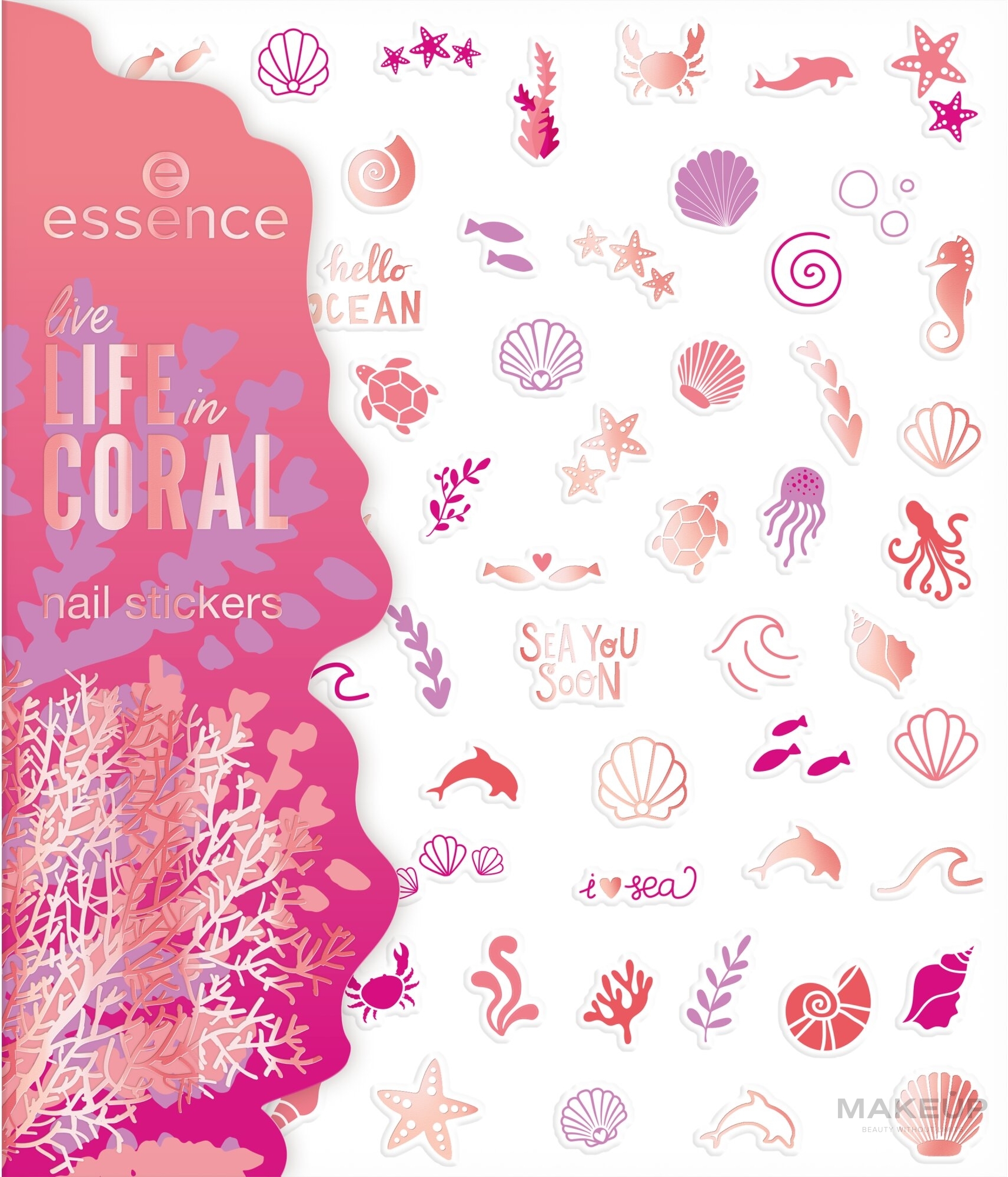 Essence Live Life In Coral It's A Reef Of Happiness! Nail Stickers - Farbige Nagelaufkleber  — Bild 72 St.