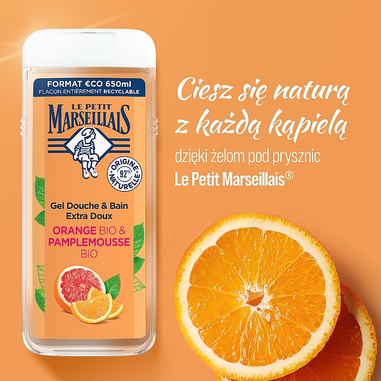 Duschgel mit Orange und Grapefruit - Le Petit Marseillais Orange Bio & Pamplemousse — Bild N3