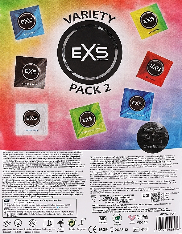 Kondome 42 St. - EXS Condoms Mixed Variety Pack 2  — Bild N1