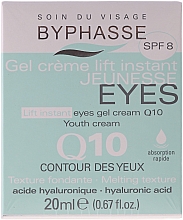 Augenkonturcreme gegen Falten und Schwellungen mit Hyaluronsäure - Byphasse Lift Instant Eyes Gel Cream Q10 — Bild N2