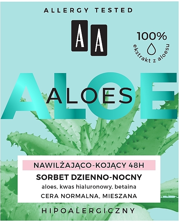 Feuchtigkeitsspendendes und beruhigendes Gesicht-Sorbet mit 100% Aloe Vera-Extrakt - AA Aloes Sorbet — Bild N2