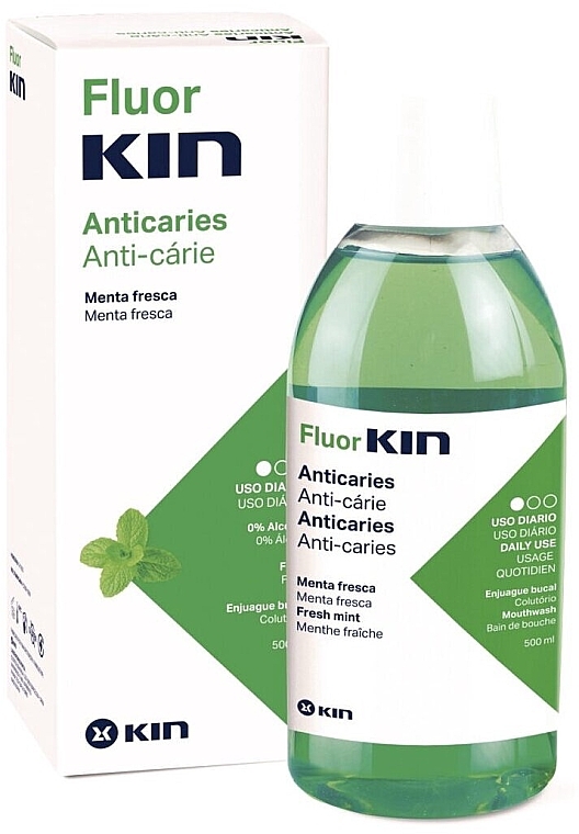 Mundwasser - Kin Fluor Anticaries Fresh Mint Mouthwash — Bild N1