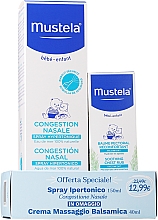 Düfte, Parfümerie und Kosmetik Baby-Pflegeset - Mustela (Hypertonisches Nasenspray aus Meerwasser 150ml + Massagecreme 40ml)