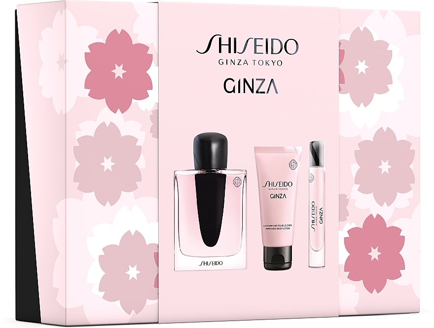 Shiseido Ginza  - Duftset (Eau de Parfum 90ml + Körperlotion 50ml + Roll-on Parfum 7ml)  — Bild N2