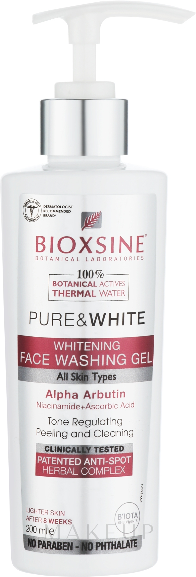 Aufhellungsgel zum Waschen - Bioxine Pure & White Whitening Face Washing Gel — Bild 200 ml