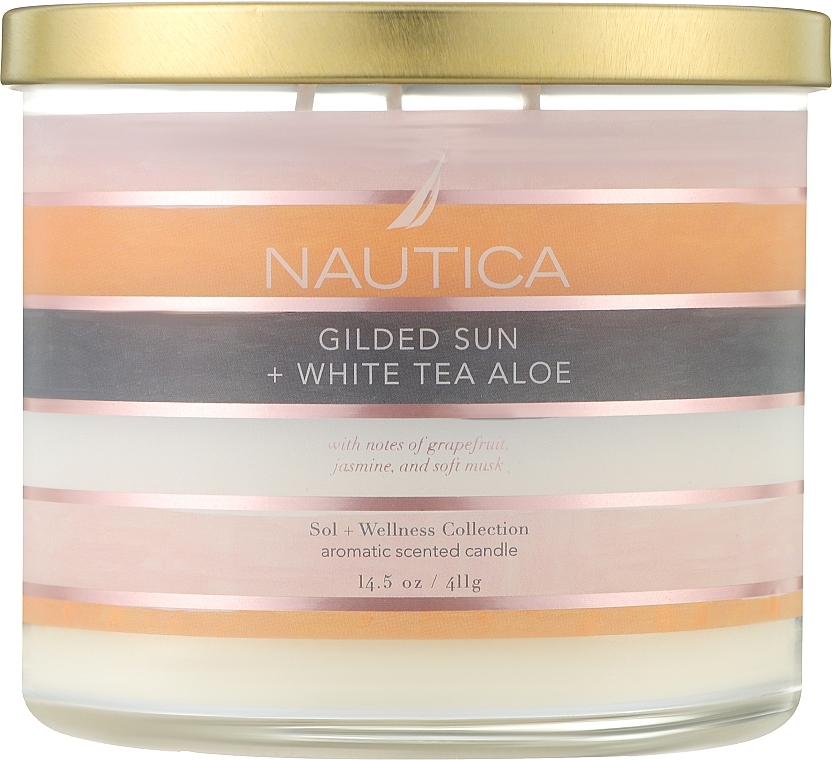 Duftkerze - Nautica Candle Gilded Sun & White Tea Aloe Scented Candle — Bild N1