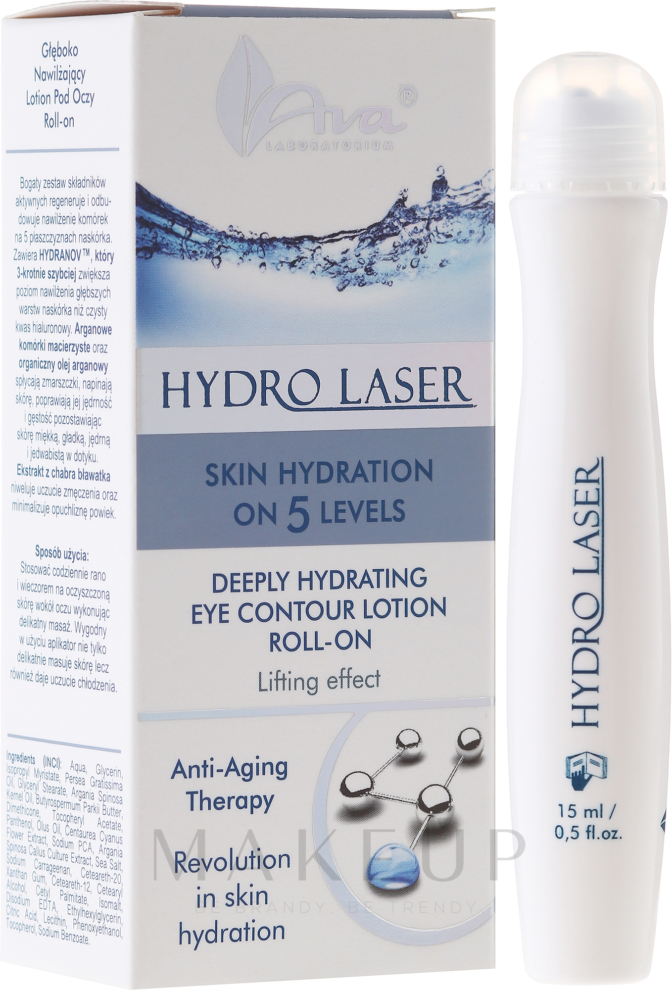 Intensiv feuchtigkeitsspendende Augencreme mit Lifting-Effekt - Ava Laboratorium Hydro Laser Cream — Bild 15 ml