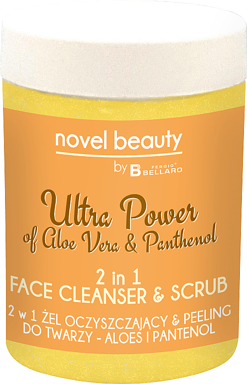 2in1 Gesichtsreinigungsgel-Peeling mit Aloe und Panthenol - Fergio Bellaro Novel Beauty Ultra Power Face Cleancer & Scrub — Bild N1