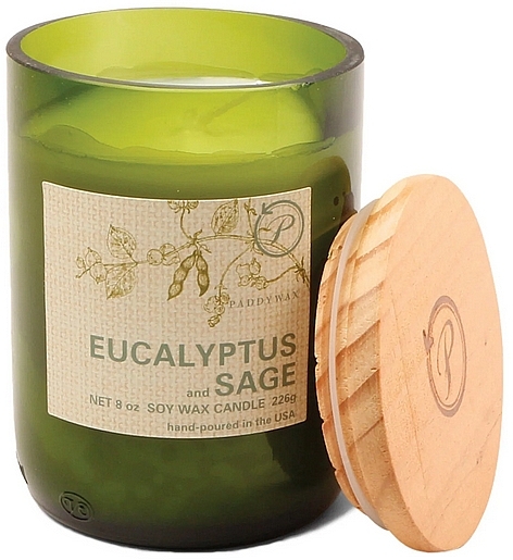 Duftkerze Eukalyptus und Salbei - Paddywax Eco Green Recycled Glass Candle Eucalyptus + Sage — Bild N1