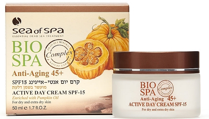 Anti-Aging Tagescreme mit Kürbiskernöl - Sea of Spa Bio Spa Anti-Aging 45+ Active Day Cream