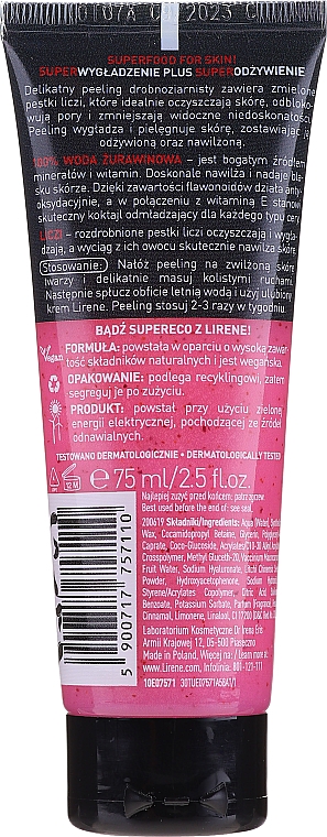 Extra nährendes Gesichtspeeling mit Litschi und Preiselbeeren - Lirene Superfood For Skin Face Peeling — Bild N2