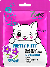 Düfte, Parfümerie und Kosmetik Beruhigende Gesichtsmaske mit Himbeere und Lavendel - 7 Days Animal Pretty Kitty