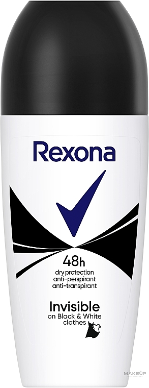 Deo Roll-on Antitranspirant - Rexona Invisible Black+White Diamond Deodorant Roll — Bild N1