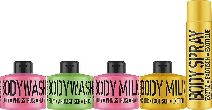 Körperpflegeset (Duschgel 2x100ml + Körpermilch 2x100ml + Körperspray 100ml) - Mades Cosmetics Beauty Booster — Bild N2