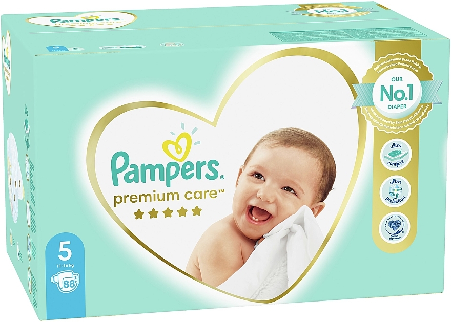 Windeln Premium Care Größe 5 (Junior) 11-16 kg 88 St. - Pampers — Bild N2