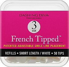 French Nagel-Tips - Dashing Diva French Tipped Short White 50 Tips Size 3 — Bild N1