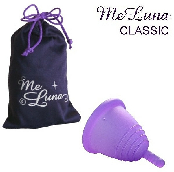 Menstruationstasse Größe L violett - MeLuna Classic Shorty Menstrual Cup Stem — Bild N1