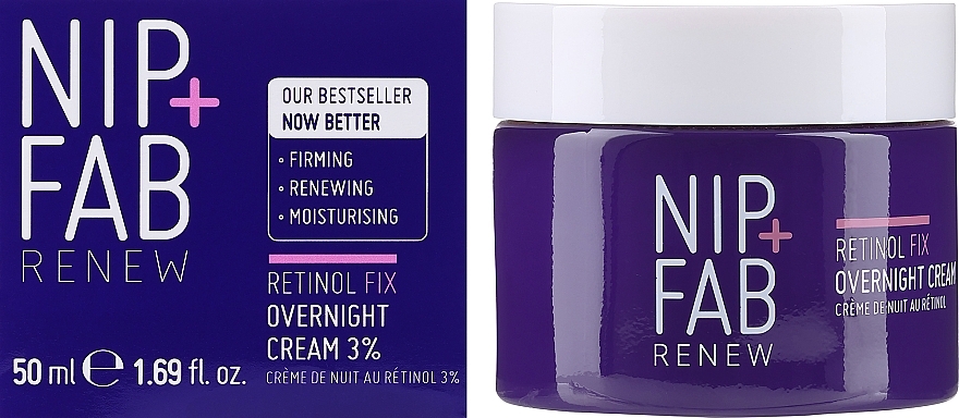 Verjüngende Gesichtscreme für die Nacht mit Retinol 3% - NIP + FAB Retinol Fix Overnight Cream 3% — Bild N2