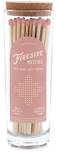 Sicherheitskerzenstreichhölzer im Glas, rosa Zündköpfe - Paddywax Fireside Blush Pink Safety Matches — Bild N1