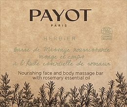 Düfte, Parfümerie und Kosmetik Festes Öl mit ätherischem Rosmarinöl - Payot Herbier Nourishing Massage Bar