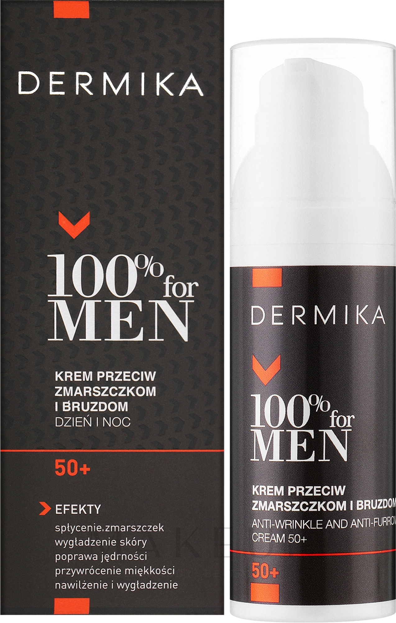 Gesichtscreme gegen tiefe Falten für Männer 50+ - Dermika Anti-Wrinkle And Anti-Furrow Cream 50+ — Bild 50 ml