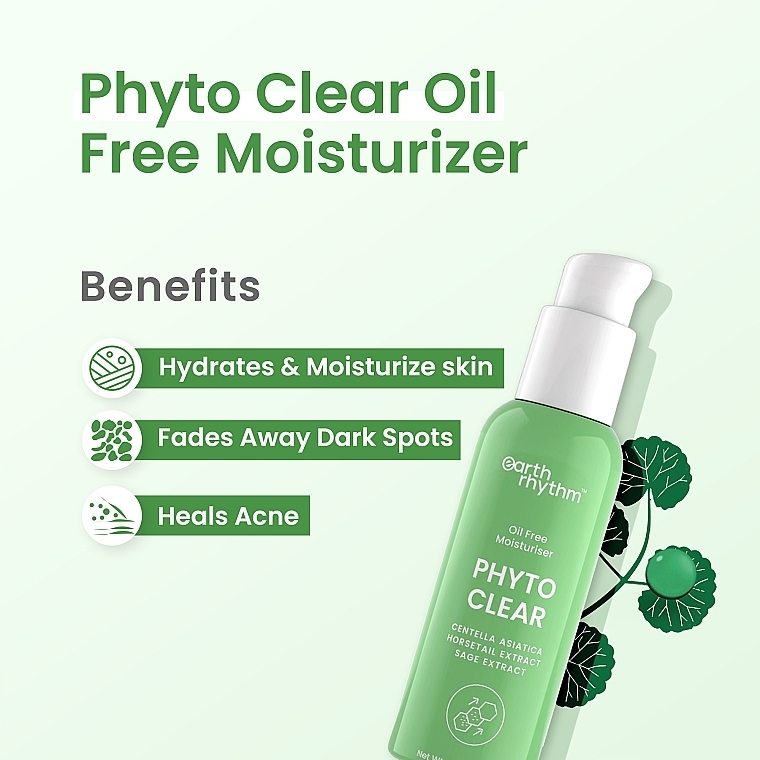 Gesichtscreme mit Centella Asiatica - Earth Rhythm Phyto Clear Oil Free Moisturiser Centella Asiatica Horsetail & Sage Extract — Bild N2