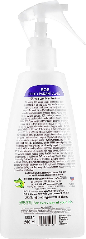 Anti-Haarausfall-Spray für Männer - Bione Cosmetics SOS Anti Hair Loss For Men — Bild N2