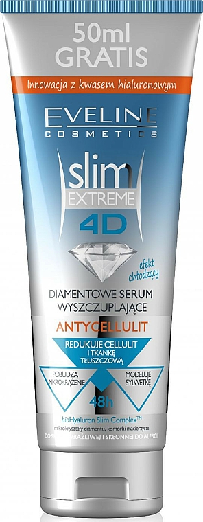 Anti-Cellulite Körperserum zum Abnehmen mit Diamantpartikeln und Hyaluronsäure - Eveline Cosmetics Slim Extreme 4D Anti-Cellulite Diamond Slimming Serum