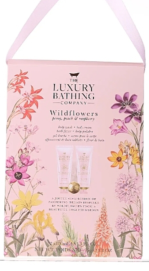 Set - Grace Cole The Luxury Bathing Company Wildflowers (Körpercreme 100 ml + Duschgel 100 ml +  Badeschwamm + Badebombe/25 g) — Bild N1