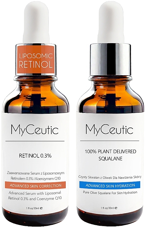 Gesichtspflegeset - MyCeutic Retinol Skin Tolerance Building Retinol 0.3% Squalane Set 1 (Gesichtsserum 30mlx2) — Bild N1