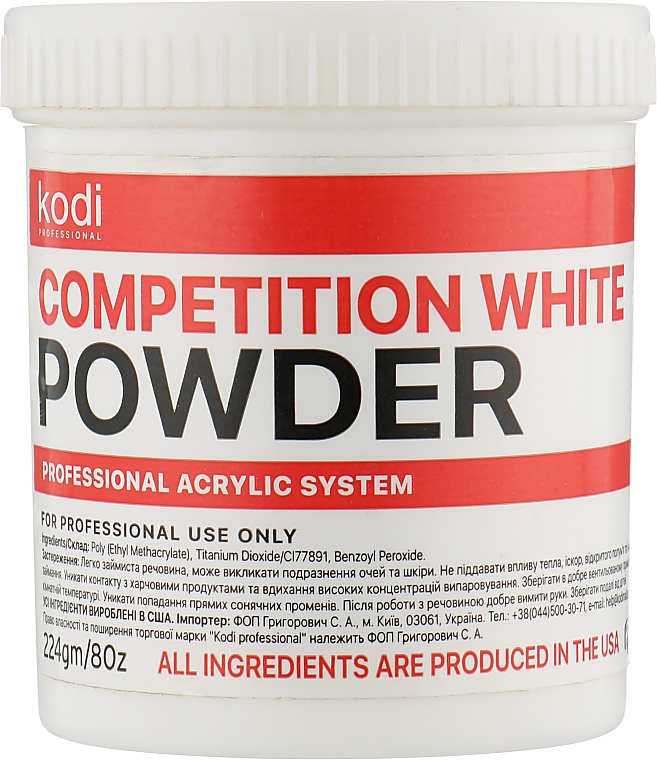 Schnell trocknendes weißes Acryl - Kodi Professional Competition White — Bild N1
