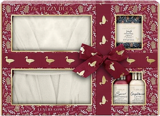 Set - Baylis & Harding The Fuzzy Duck Winter Wonderland Luxury Gown Gift Set (sh/gel/100ml + sh/cr/100ml + soak/cr/75g + dressing/gown/1pc) — Bild N1