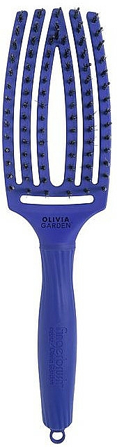 Haarbürste gebogen - Olivia Garden Fingerbrush Tropical Blue — Bild N1