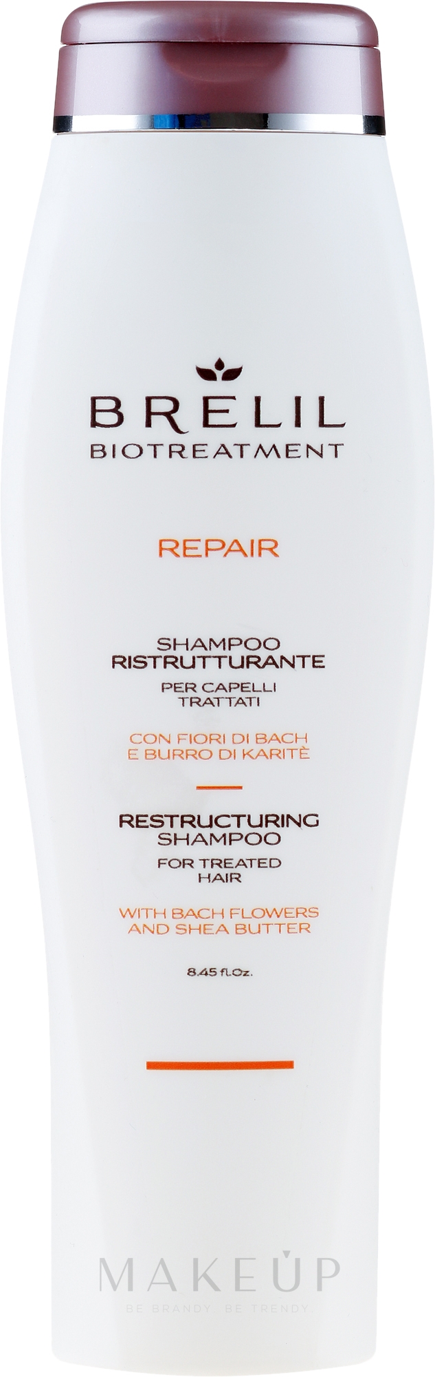 Aufbauendes Shampoo mit Sheabutter und Bachblüten - Brelil Bio Treatment Repair Shampoo — Bild 250 ml