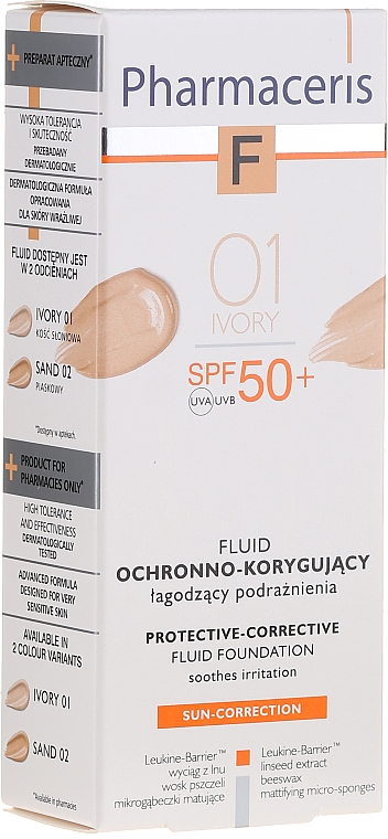 Schützende und korrigierende Gesichtsfluid-Foundation SPF 50+ - Pharmaceris F Protective-Corrective Fluid Foundation SPF 50+
