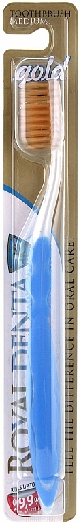 Zahnbürste mittel mit Gold-Nanopartikeln blau - Royal Denta Gold Medium Toothbrush — Bild N2