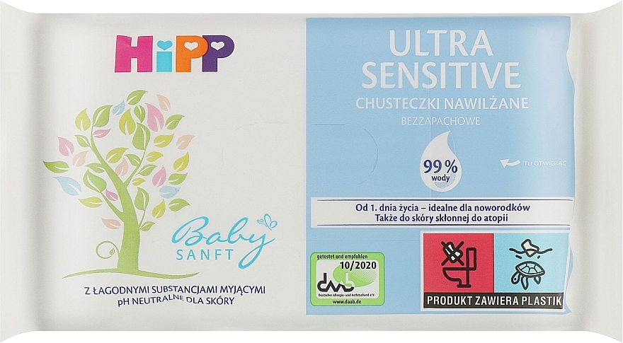 Feuchttücher für Babys ohne Parfum - HiPP BabySanft — Bild N1