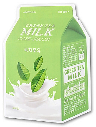 Gesichtsmaske mit Grüntee-Extrakt - A'pieu Green Tea Milk One-Pack