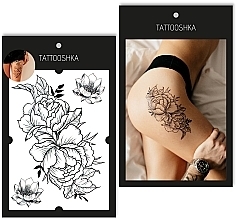 Temporäres Tattoo doppelte Pfingstrose - Tattooshka — Bild N1